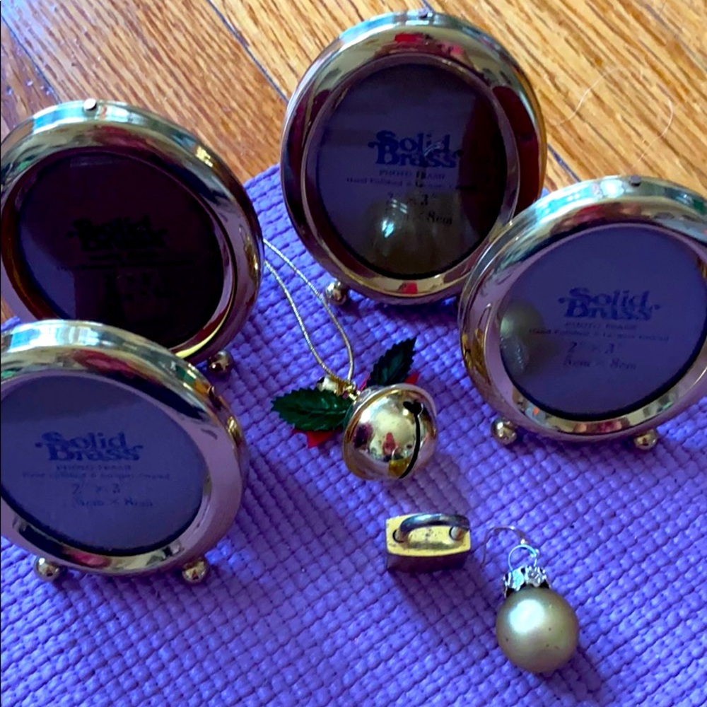 4 mini solid brass frames